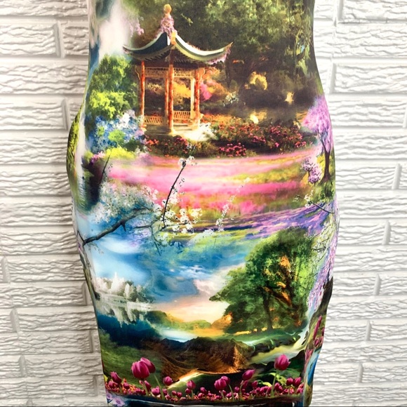 Cocoom Asian Landscape Bodycon Neoprene Dress - Picture 3 of 8